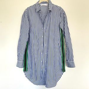 Zara Trafaluc Blue And White Striped Button Down size Small